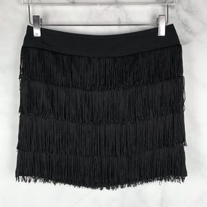 Nanette Lepore Tiered Fringe Mini Skirt Boho Y2K